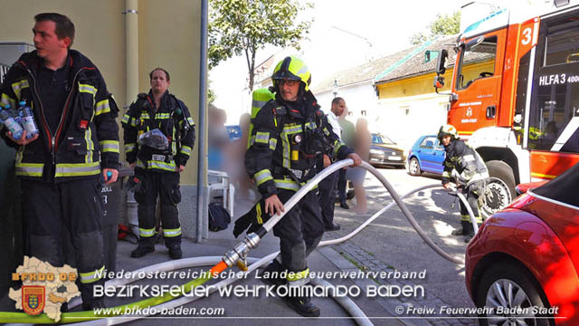 20190706 Küchenbrand in Badener Mehrparteien-Wohnhausanlage rasch gelöscht  Foto: © Stefan Schneider FF Baden-Stadt