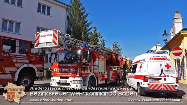 20190706 Küchenbrand in Badener Mehrparteien-Wohnhausanlage rasch gelöscht  Foto: © Stefan Schneider FF Baden-Stadt