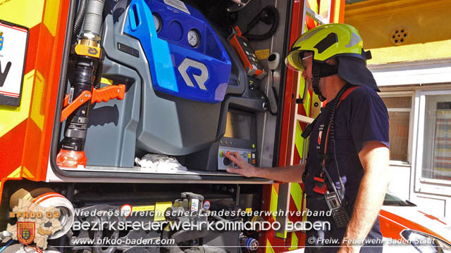 20190706 Küchenbrand in Badener Mehrparteien-Wohnhausanlage rasch gelöscht  Foto: © Stefan Schneider FF Baden-Stadt