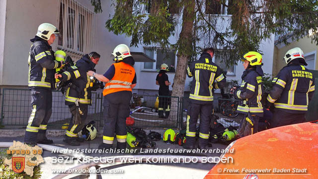 20190706 Küchenbrand in Badener Mehrparteien-Wohnhausanlage rasch gelöscht  Foto: © Stefan Schneider FF Baden-Stadt