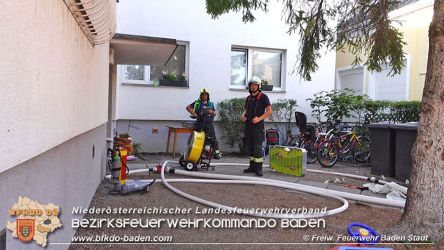 20190706 Küchenbrand in Badener Mehrparteien-Wohnhausanlage rasch gelöscht  Foto: © Stefan Schneider FF Baden-Stadt