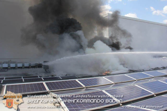 20190715 Brand mehrerer Photovoltaikpaneele am Dach einer Halle im Gewerbepark-Traiskirchen Foto: © Hans Dietl FF Möllersdorf 20190715 Brand mehrerer Photovoltaikpaneele am Dach einer Halle im Gewerbepark-Traiskirchen Foto: © Hans Dietl FF Möllersdorf