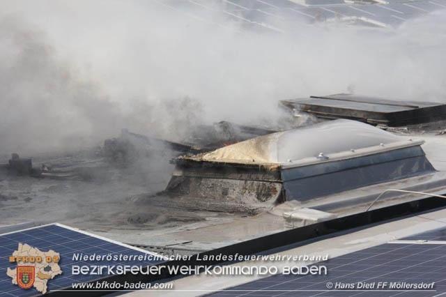 20190715 Brand mehrerer Photovoltaikpaneele am Dach einer Halle im Gewerbepark-Traiskirchen Foto: © Hans Dietl FF Möllersdorf 20190715 Brand mehrerer Photovoltaikpaneele am Dach einer Halle im Gewerbepark-Traiskirchen Foto: © Hans Dietl FF Möllersdorf