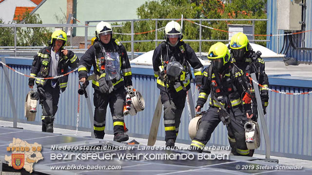 20190715 Brand mehrerer Photovoltaikpaneele am Dach einer Halle im Gewerbepark-Traiskirchen Foto: © Stefan Schneider BFK Baden 20190715 Brand mehrerer Photovoltaikpaneele am Dach einer Halle im Gewerbepark-Traiskirchen Foto: © Stefan Schneider BFK Baden