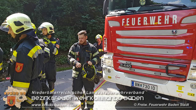 20190716 Verkehrsunfall auf der LB210 Helenental  Fotos: © Markus Hanel FF Baden-Stadt
