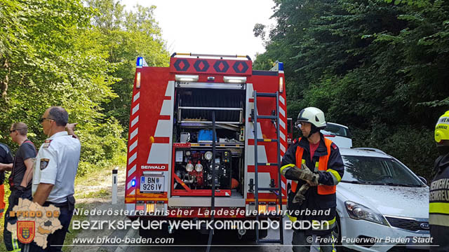 20190716 Verkehrsunfall auf der LB210 Helenental  Fotos: © Markus Hanel FF Baden-Stadt