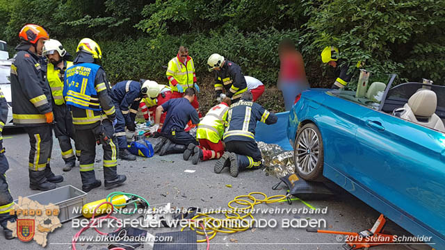 20190716 Verkehrsunfall auf der LB210 Helenental  Fotos: © Stefan Schneider FF Baden-Stadt