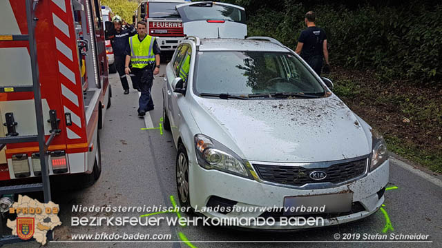 20190716 Verkehrsunfall auf der LB210 Helenental  Fotos: © Stefan Schneider FF Baden-Stadt