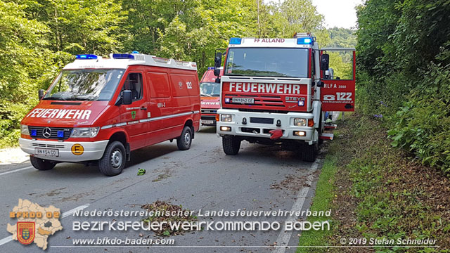 20190716 Verkehrsunfall auf der LB210 Helenental  Fotos: © Stefan Schneider FF Baden-Stadt