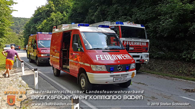 20190716 Verkehrsunfall auf der LB210 Helenental  Fotos: © Stefan Schneider FF Baden-Stadt