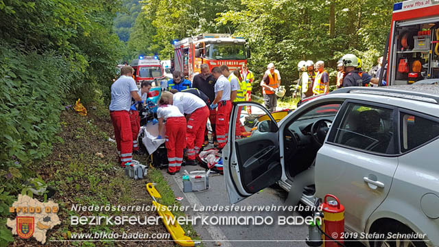 20190716 Verkehrsunfall auf der LB210 Helenental  Fotos: © Stefan Schneider FF Baden-Stadt