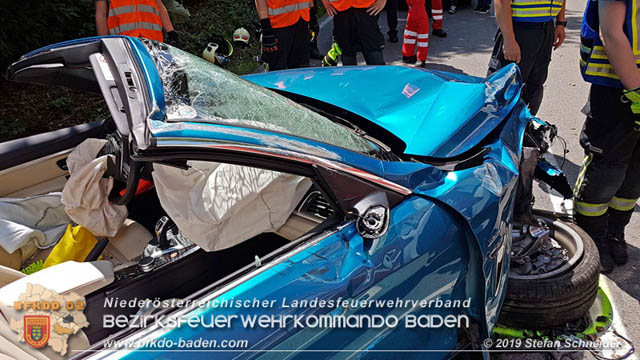 20190716 Verkehrsunfall auf der LB210 Helenental  Fotos: © Stefan Schneider FF Baden-Stadt