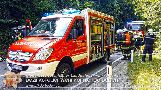 20190716 Verkehrsunfall auf der LB210 Helenental  Fotos: © Stefan Schneider FF Baden-Stadt