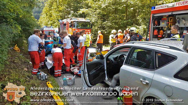 20190716 Verkehrsunfall auf der LB210 Helenental  Fotos: © Stefan Schneider FF Baden-Stadt