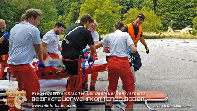 20190716 Verkehrsunfall auf der LB210 Helenental  Fotos: © Stefan Schneider FF Baden-Stadt