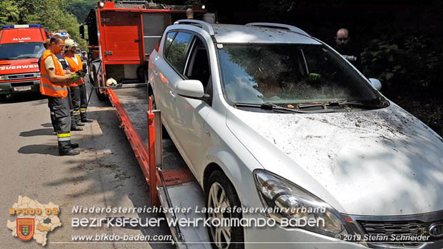 20190716 Verkehrsunfall auf der LB210 Helenental  Fotos: © Stefan Schneider FF Baden-Stadt