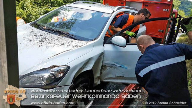 20190716 Verkehrsunfall auf der LB210 Helenental  Fotos: © Stefan Schneider FF Baden-Stadt