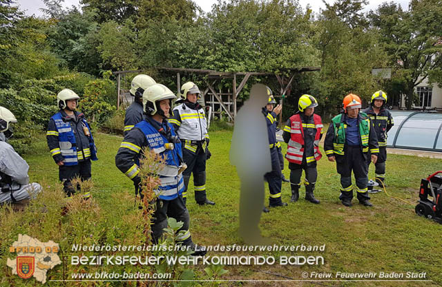 20190907 Chlorgasaustritt bei privater Outdoor-Pool Anlage Foto: © Fritz Beichbuchner FF Baden-Stadt 20190907 Chlorgasaustritt bei privater Outdoor-Pool Anlage Foto: © Fritz Beichbuchner FF Baden-Stadt