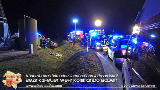 20191004 Verkehrsunfall zwischen Günselsdorf (Gemeindegebiet Schönau a.d.Triesting) und Sollenau  Foto: © Stefan Schneider