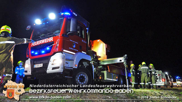 20191004 Verkehrsunfall zwischen Günselsdorf (Gemeindegebiet Schönau a.d.Triesting) und Sollenau  Foto: © Stefan Schneider