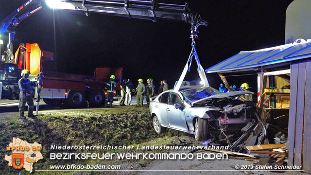 20191004 Verkehrsunfall zwischen Günselsdorf (Gemeindegebiet Schönau a.d.Triesting) und Sollenau  Foto: © Stefan Schneider