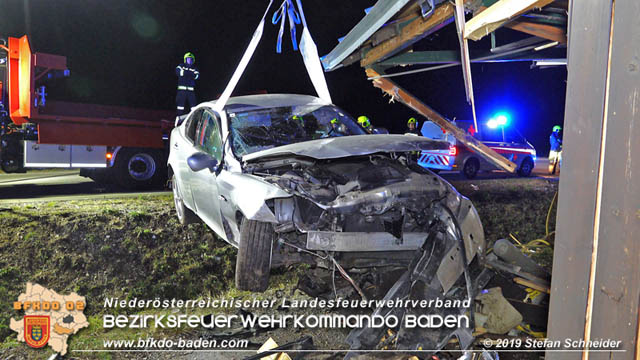 20191004 Verkehrsunfall zwischen Günselsdorf (Gemeindegebiet Schönau a.d.Triesting) und Sollenau  Foto: © Stefan Schneider