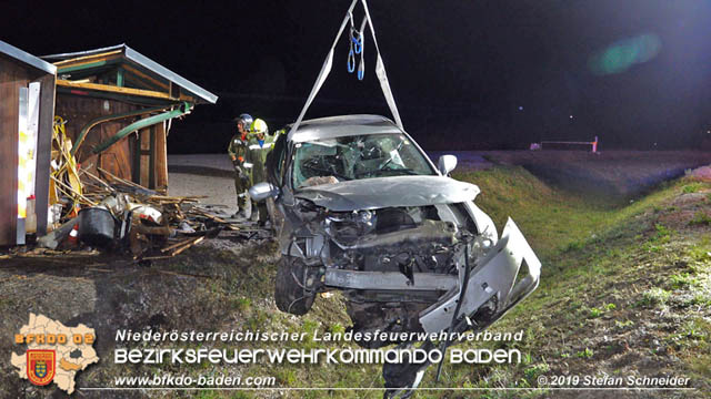20191004 Verkehrsunfall zwischen Günselsdorf (Gemeindegebiet Schönau a.d.Triesting) und Sollenau  Foto: © Stefan Schneider