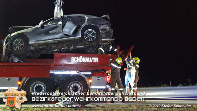 20191004 Verkehrsunfall zwischen Günselsdorf (Gemeindegebiet Schönau a.d.Triesting) und Sollenau  Foto: © Stefan Schneider