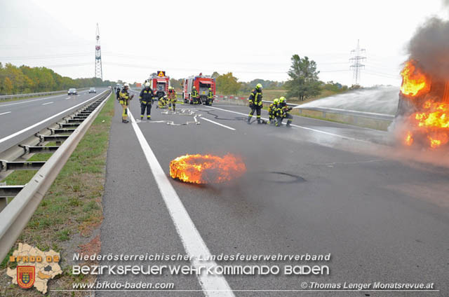 20191015 Lkw in Vollbrand auf der A3 Trumau - Ebreichsdorf  Foto: © Thomas Lenger Monatsrevue.at