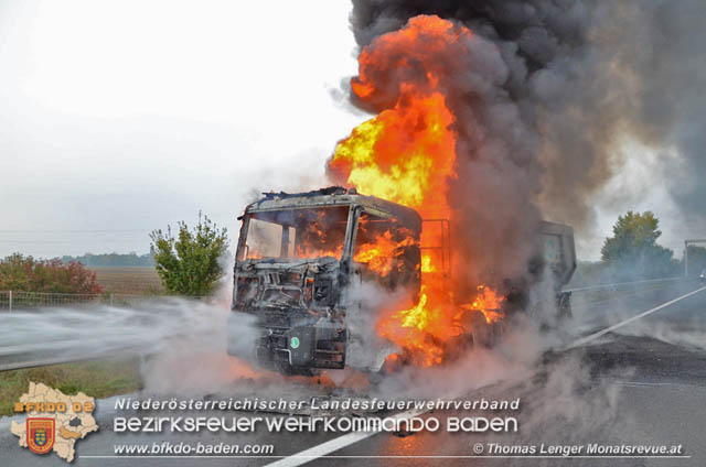 20191015 Lkw in Vollbrand auf der A3 Trumau - Ebreichsdorf  Foto: © Thomas Lenger Monatsrevue.at