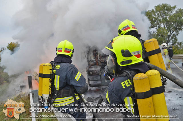 20191015 Lkw in Vollbrand auf der A3 Trumau - Ebreichsdorf  Foto: © Thomas Lenger Monatsrevue.at