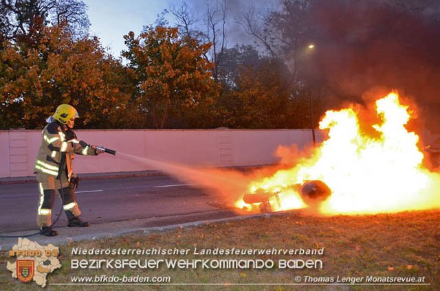 20191024 Ein Motorrad fing in Ebreichsdorf Feuer  Foto: © Thomas Lenger Monatsrevue.at