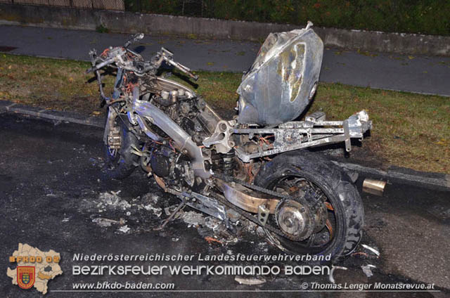 20191024 Ein Motorrad fing in Ebreichsdorf Feuer  Foto: © Thomas Lenger Monatsrevue.at