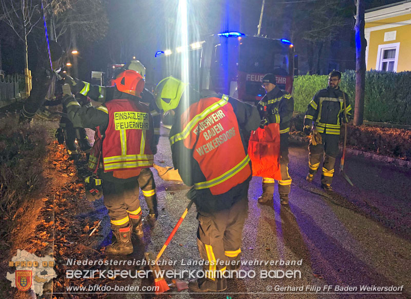 20191130 Verkehrsunfall mit Unfallflucht in der Stadt Baden  Foto: © Gerhard Filip FF Baden Weikersdorf