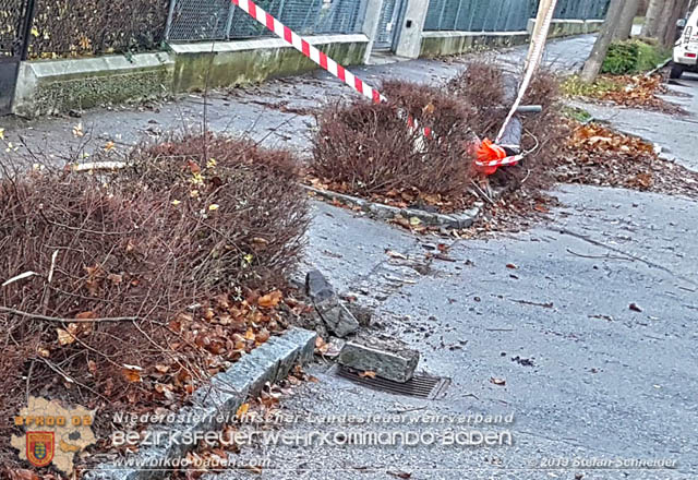 20191130 Verkehrsunfall mit Unfallflucht in der Stadt Baden  Foto: © Stefan Schneider