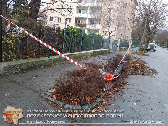 20191130 Verkehrsunfall mit Unfallflucht in der Stadt Baden  Foto: © Stefan Schneider
