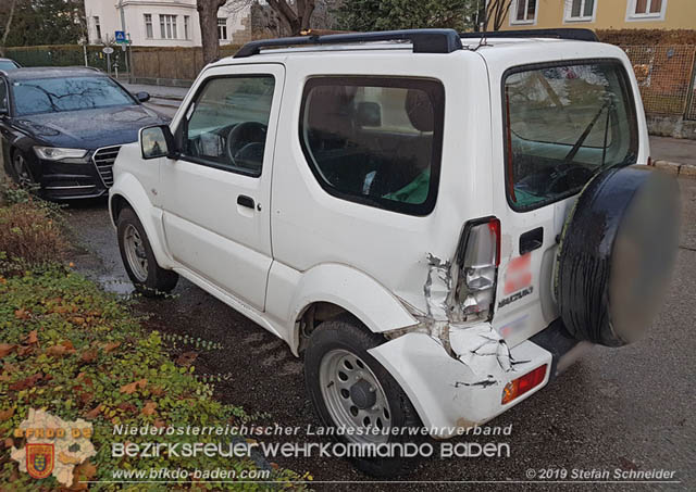20191130 Verkehrsunfall mit Unfallflucht in der Stadt Baden  Foto: © Stefan Schneider
