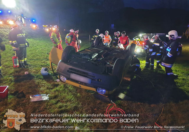 20191207 Verkehrsunfall auf der L4001 bei Mayerling Foto: © FF Maria Raisenmarkt 20191207 Verkehrsunfall auf der L4001 bei Mayerling Foto: © FF Maria Raisenmarkt