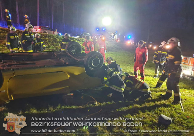 20191207 Verkehrsunfall auf der L4001 bei Mayerling Foto: © FF Maria Raisenmarkt 20191207 Verkehrsunfall auf der L4001 bei Mayerling Foto: © FF Maria Raisenmarkt
