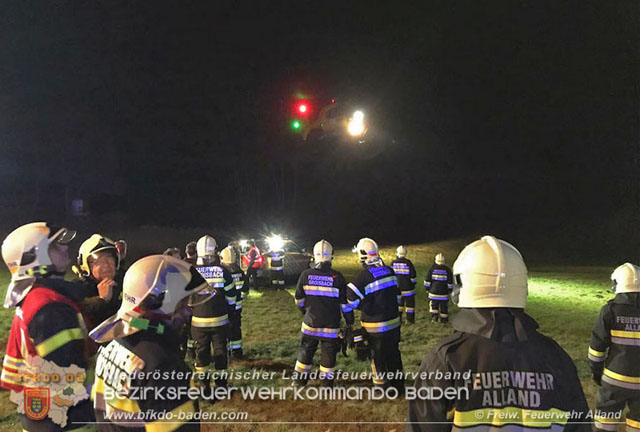 20191207 Verkehrsunfall auf der L4001 bei Mayerling Foto: © FF Alland 20191207 Verkehrsunfall auf der L4001 bei Mayerling Foto: © FF Alland