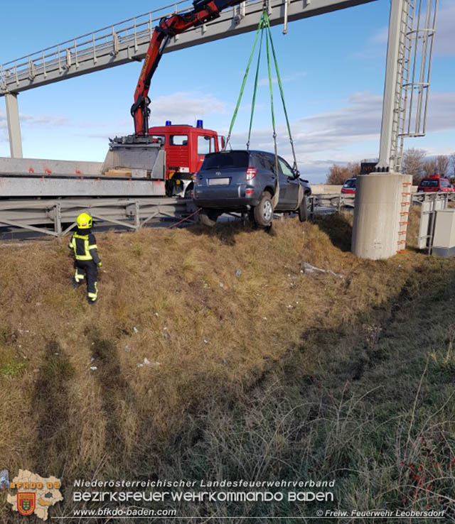 20191225 Verkehrsunfall auf der A2 zwischen Bad Vöslau und Baden  Foto: © Martin Pock FF Leobersdorf