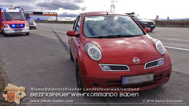 20191225 Verkehrsunfall auf der A2 zwischen Knoten Guntramsdorf und Ausfahrt IZ NÖ Süd  Foto: © Stefan Schneider
