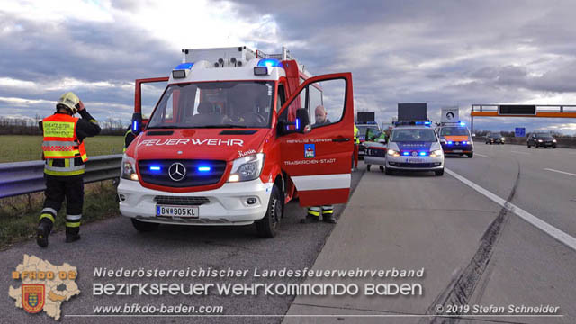 20191225 Verkehrsunfall auf der A2 zwischen Knoten Guntramsdorf und Ausfahrt IZ NÖ Süd Foto: © Stefan Schneider 20191225 Verkehrsunfall auf der A2 zwischen Knoten Guntramsdorf und Ausfahrt IZ NÖ Süd Foto: © Stefan Schneider