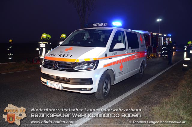 20200115 Verkehrsunfall auf der L157 Tattendorf - Pottendorf  Foto: © Thomas Lenger Monatsrevue.at