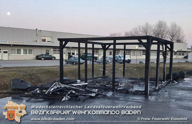 20200208 Brand einer Wertstoffsammelstelle im Gewerbepark Enzesfeld  Foto: © Freiwillige Feuerwehr Enzesfeld