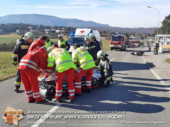 20200216 Motorradunfall in Siegenfeld  Foto: © Freiwillige Feuerwehr Siegenfeld