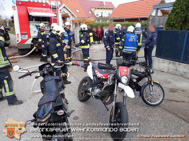 20200308 Brand von Mopeds in Garage in Gainfarn  Fotos: © Freiwillige Feuerwehr Gainfarn