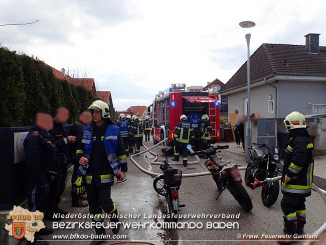 20200308 Brand von Mopeds in Garage in Gainfarn  Fotos: © Freiwillige Feuerwehr Gainfarn