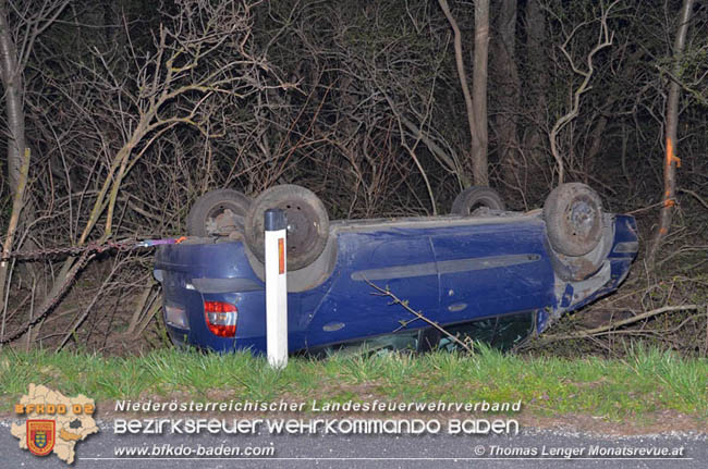 20200319 Fahrzeugüberschlag auf der L4049 zwischen Unterwaltersdorf und Wampersdorf  Foto: © Thomas Lenger Monatsrevue.at