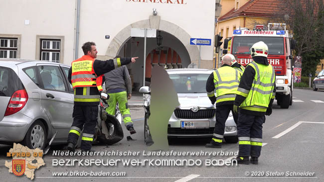 20200322 Verkehrsunfall mit 4 beschädigten Fahrzeugen in Traiskirchen  Foto: © Stefan Schneider